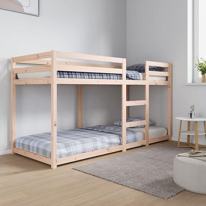 Etagenbett 80x200 cm Massivholz Kiefer Kinderbett Doppelstockbetten für Kinder Etagenbettgestell Hochbettleiter