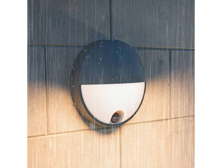 Philips LED-Außenwandleuchte Capricorn UE, Sensor, IP44, alu / grau / zink, Aluminium, Wandleuchte außen