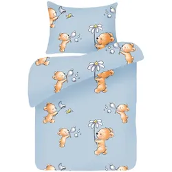 Bestlivings Kinder Bettwäsche 100x135cm / 40x60cm - Bärchen Blau