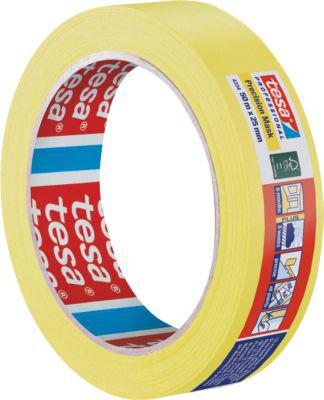 tesa Präzisionskrepp 4334 Malerkrepp, 50 m × 25 mm, gelb, innen/außen, UV‑beständig, rückstandsfrei