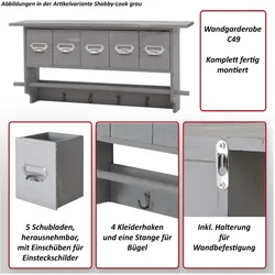 MCW, Kleiderhaken + Wandgarderobe, C49-G
