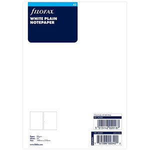 Filofax Ersatzeinlagen 342405, Notizpapier, blanko, A5, für Terminplaner, mit 6-fach Lochung, 25 Blatt