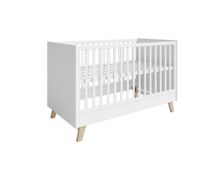 roba® Babybett Babybett roba SMILE BHT 142x90,50x76 cm weiß Kinderbett Sprossenbett