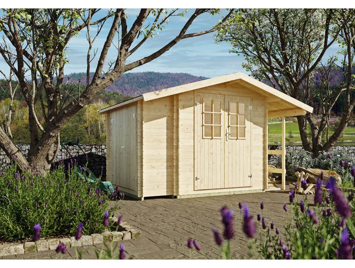 Gartenhaus KONIFERA Pollux , beige (natur), Fußboden im Gartenhaus, ohne Dacheindeckung, Holzwerkstoff, Gartenhäuser, Gartenhaus, Inklusive Fußboden