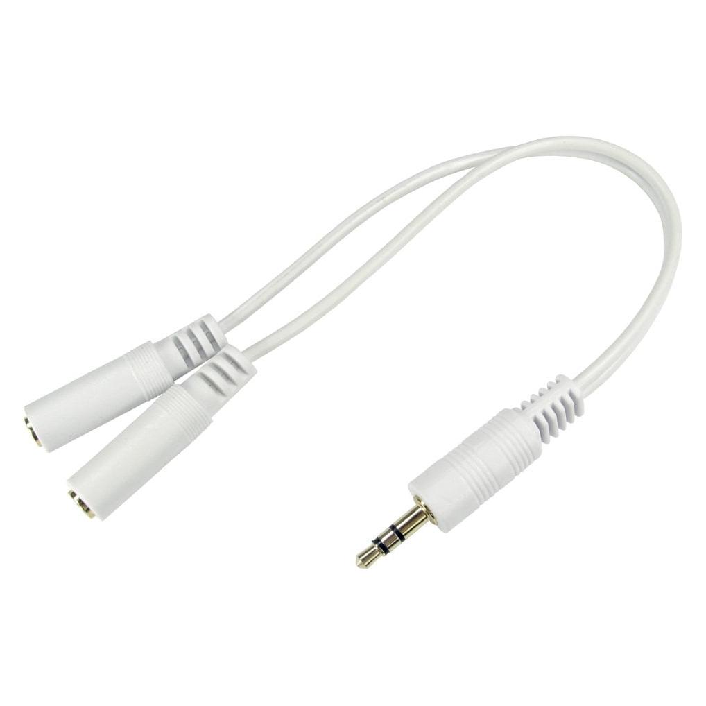 Cables Direct CDL 0.2m 3.5mm Stereo Split-White (0.20 m) (3-M2FGWHT)