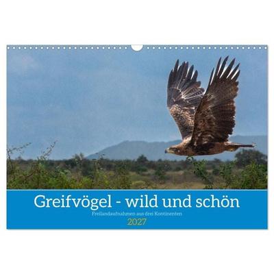 Greifvögel - wild und schön (Wandkalender 2027 DIN A3 quer), CALVENDO Monatskalender