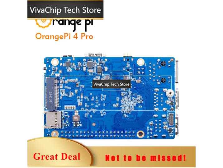 VivaChip TechOrange Pi 4 Pro Ordinateur monocarte 6 Go LPDDR5 Puce Allwinner A733 NPU 3Tops Wi-Fi 6.0 + BT 5.4 Emplacement M.2 M-Key Développement