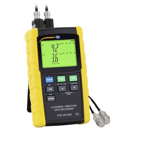PCE Instruments Vibrationsmessgerät PCE-VM 5000 4-Kanal Datenlogger |Beschleunigung |Geschwindigkeit |Ausweitung Vibr