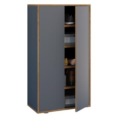 Schuhschrank VCM "XL Holz Großer Schuhschrank Schuhkommode Salia B60", grau (anthrazit), Obermaterial: 100% Holz Wood., Schränke, Schuhschrank