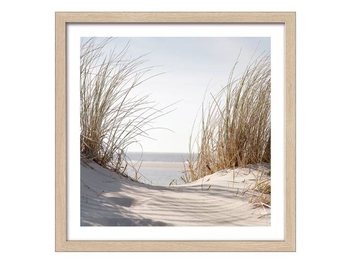 Holzbild Nordic Beach Atmosphere Typ C Floatglas, MDF Blau/Braun/Beige 33 x 33 x 1cm