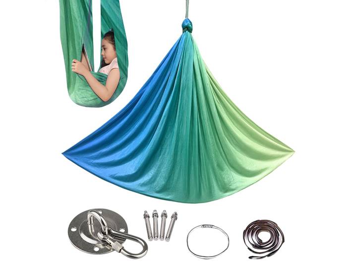 Hamac balançoire sensorielle élastique hamac de Yoga aérien réglable Yoga aérien adulte hamac de guérison ensemble de balançoire hamac en tissu élastique