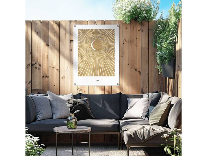 Poster extérieur Lune PVC Doré/Doré 60 x 80 x 0cm