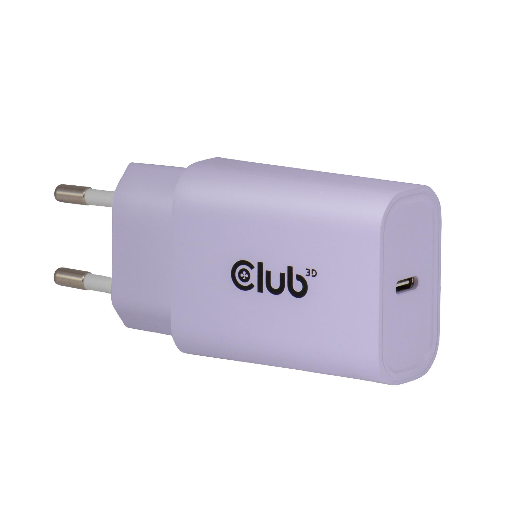 Club3D Club 3D USB-C PD3.0 Ladegerät 30 Watt 2 Stück lila CAC-3025