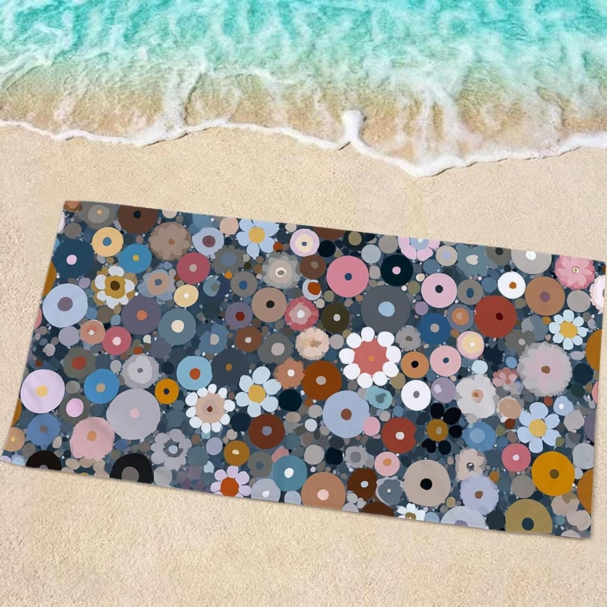 Strandlaken XXL met bloemenprint - Sneldrogend en zandvrij microvezel badhanddoek - B/D: 85 x 170 cm