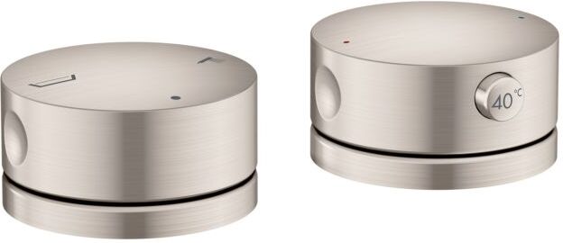 Hansgrohe AXOR One 2-Loch Wannenrandarmatur 48470800 mit Thermostat, Edelstahl Finish
