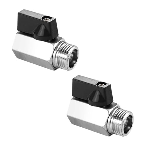 ZHYUAN 2 stuks mini-kogelkraan 1/2 inch met handvat