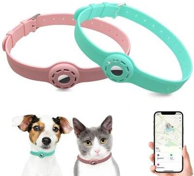 Uplifted Finds Silicone Anti Lost Pet Collar For Apple AirTag Protective Tracker l yellow
