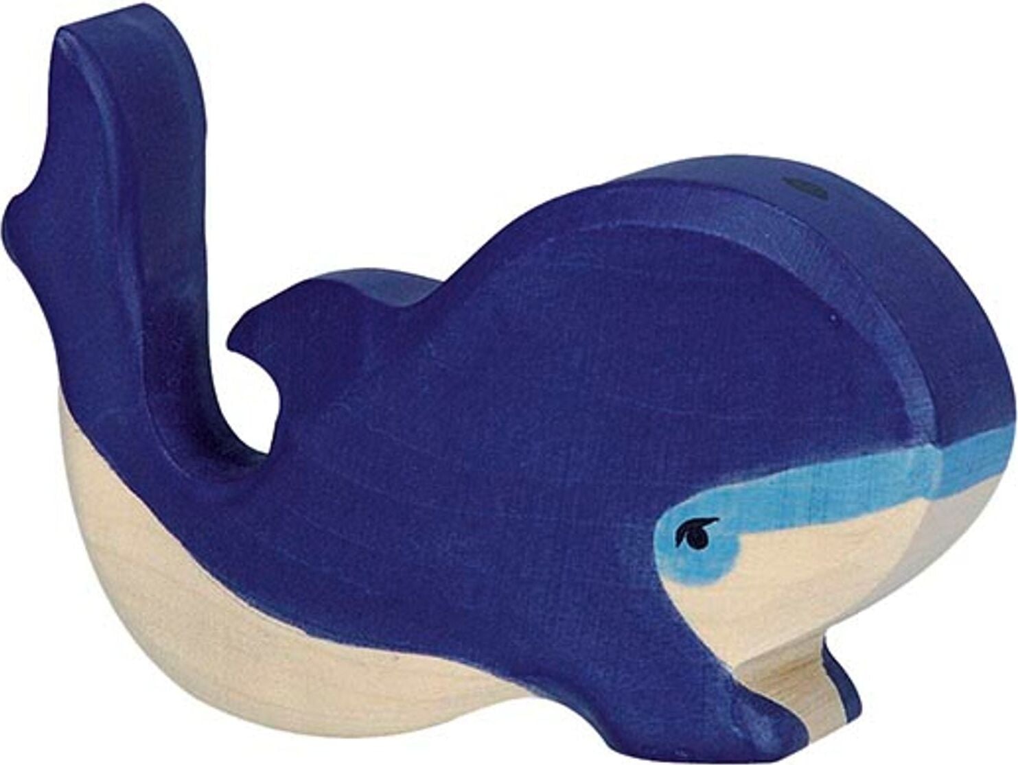 Holztiger blauwe walvis klein formaat