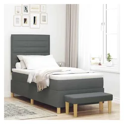 vidaXL, Boxspringbett, Inlunville (Linien-Design) (90 x 190 cm)