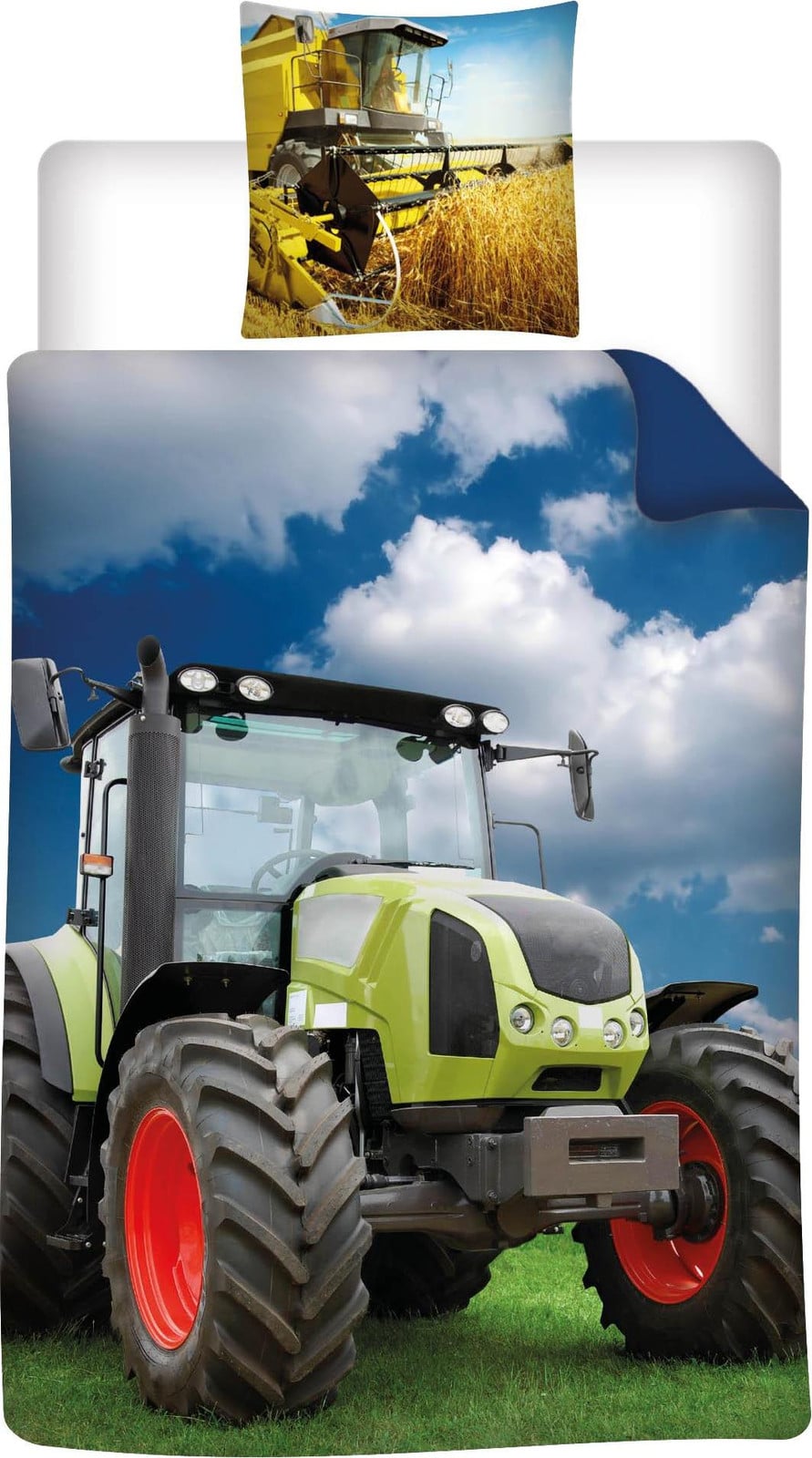 Aymax Tractor beddengoedset voor kinderen, 2-delig, 135 x 200 cm