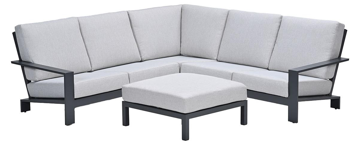Garden Impressions Lincoln aluminium loungeset - carbon black - valley sand