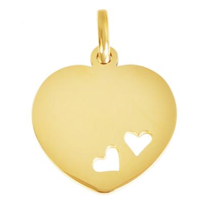 Kettenanhänger ADELIA´S "stylischer Herz Anhänger aus Edelstahl", gold, Schmuckanhänger, Damen, Edelstahl, Kettenanhänger