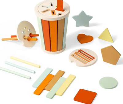 Inspire Curations Montessori Wooden Color & Shape Sorting Toy Kids Matching & Fine Motor Learning Game b