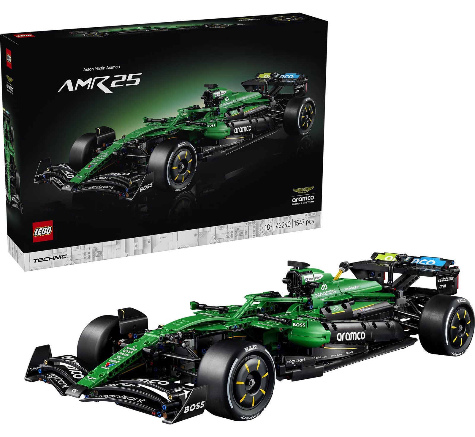 Lego F1 Aston Martin Aramco AMR25 wagen