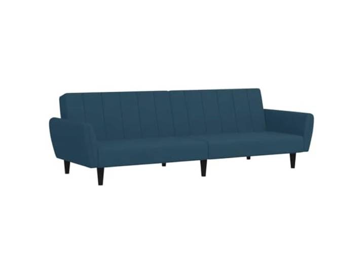 Coespram Schlafsofa 2-Sitzer Klappsofa mit Schlaffunktion Blau Samt Wandelbare Schlafcouch für Gästezimmer und Büro mit zweigeteilter verstellbarer Lehne und bequemer Schaumstoffpolsterung.