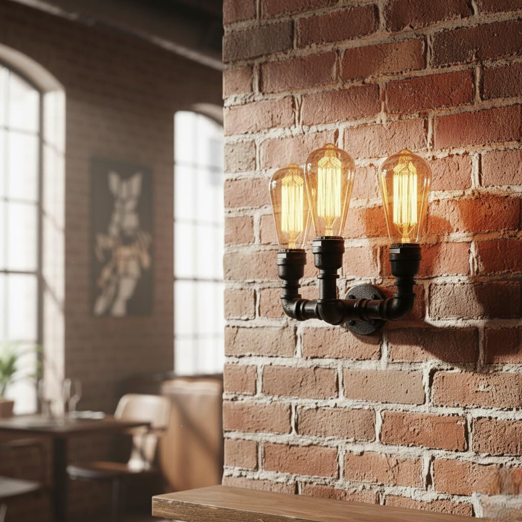Rio Armed Sconce Rustic Red 13cm H X 36cm W X 22cm D