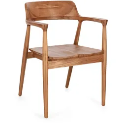 Esszimmerstuhl Suzy aus Teakholz, modernes skandinavisches Design, natur, mit Armlehnen