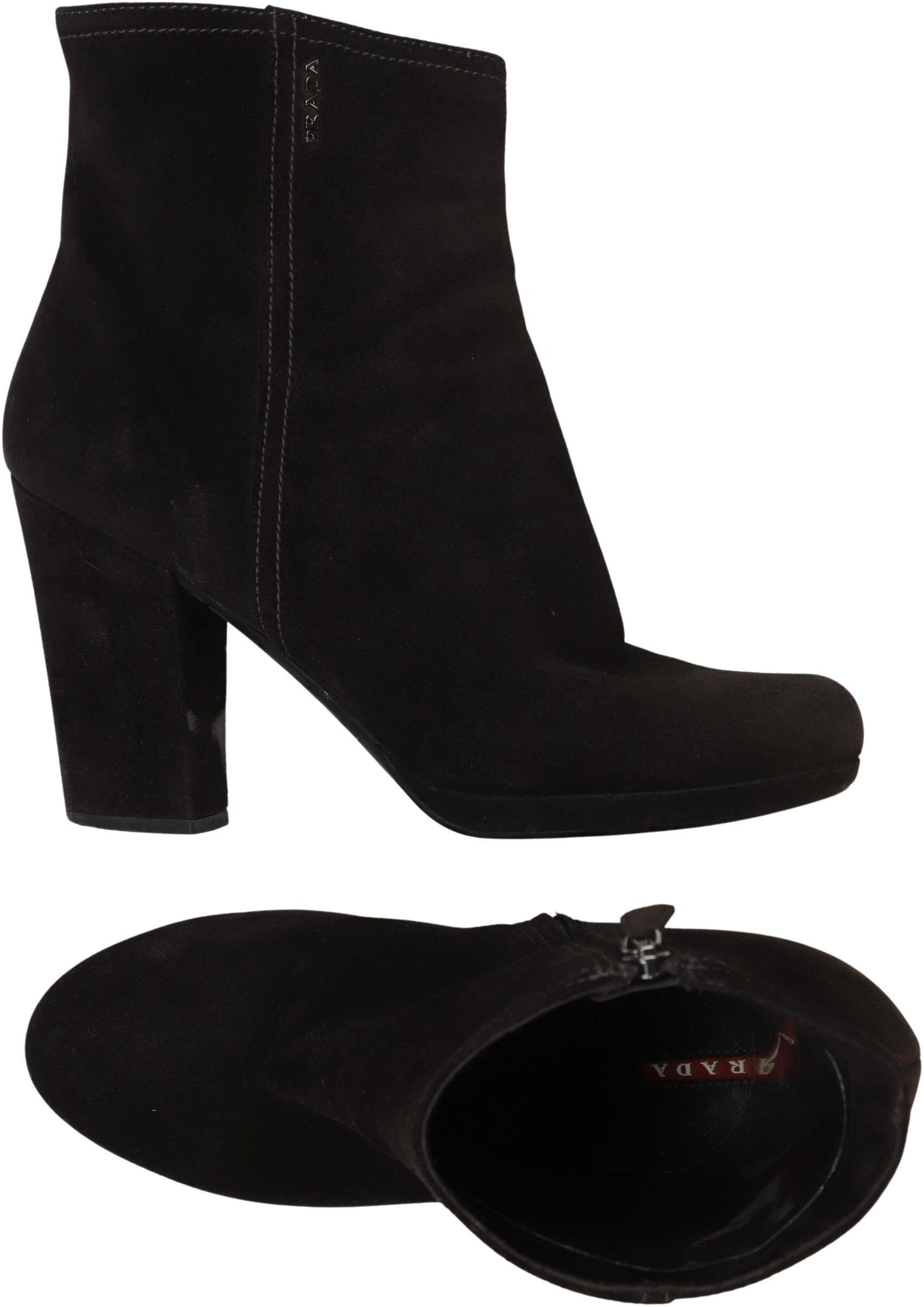 Prada Damen Stiefelette, Schwarz, Gr. EU 39, Leder - Second Hand