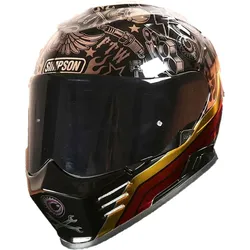 Simpson Venom Tattoo, Integralhelm - Schwarz/Gold/Rot/Grau - L