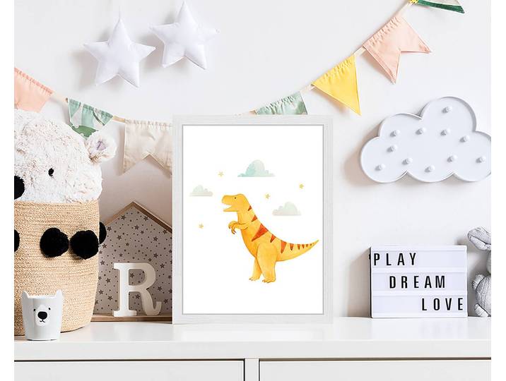 Tableau déco Dinosaurs 33 x 43cm Multicolore