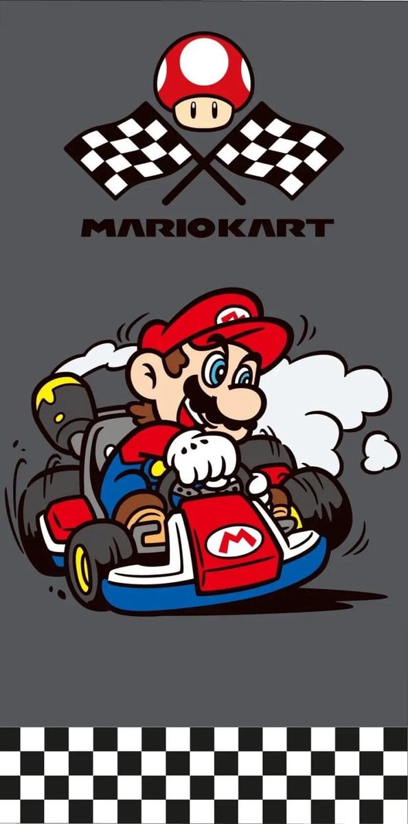 Mario Kart strandlaken voor volwassenen, 70 x 140 cm