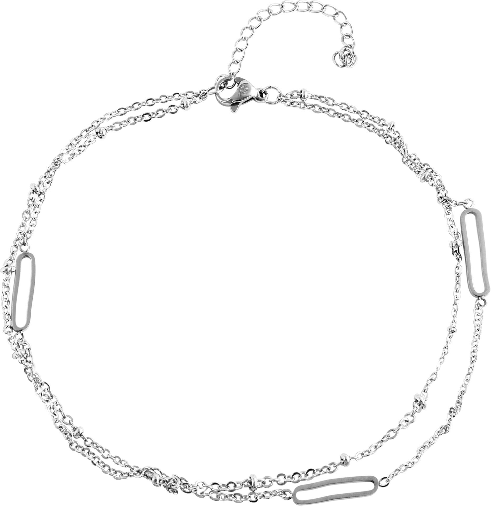 Fußkette ADELIA´S "Edelstahl Fußkettchen" Gr. 24, silber, Fußketten, Damen, Edelstahl, Fußkette