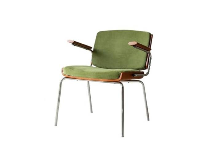 tDZP7yWpc Küchenstühle Mid Century Esszimmerstühle mit Holzhandlauf, Samtgepolsterter Sessel, Moderne Küchenstühle for Schlafzimmer, Wohnzimmer, Esszimmer(Light Green)