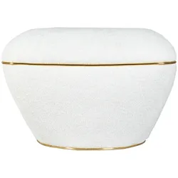 Kayoom Hocker Revena 110 Weiß / Gold