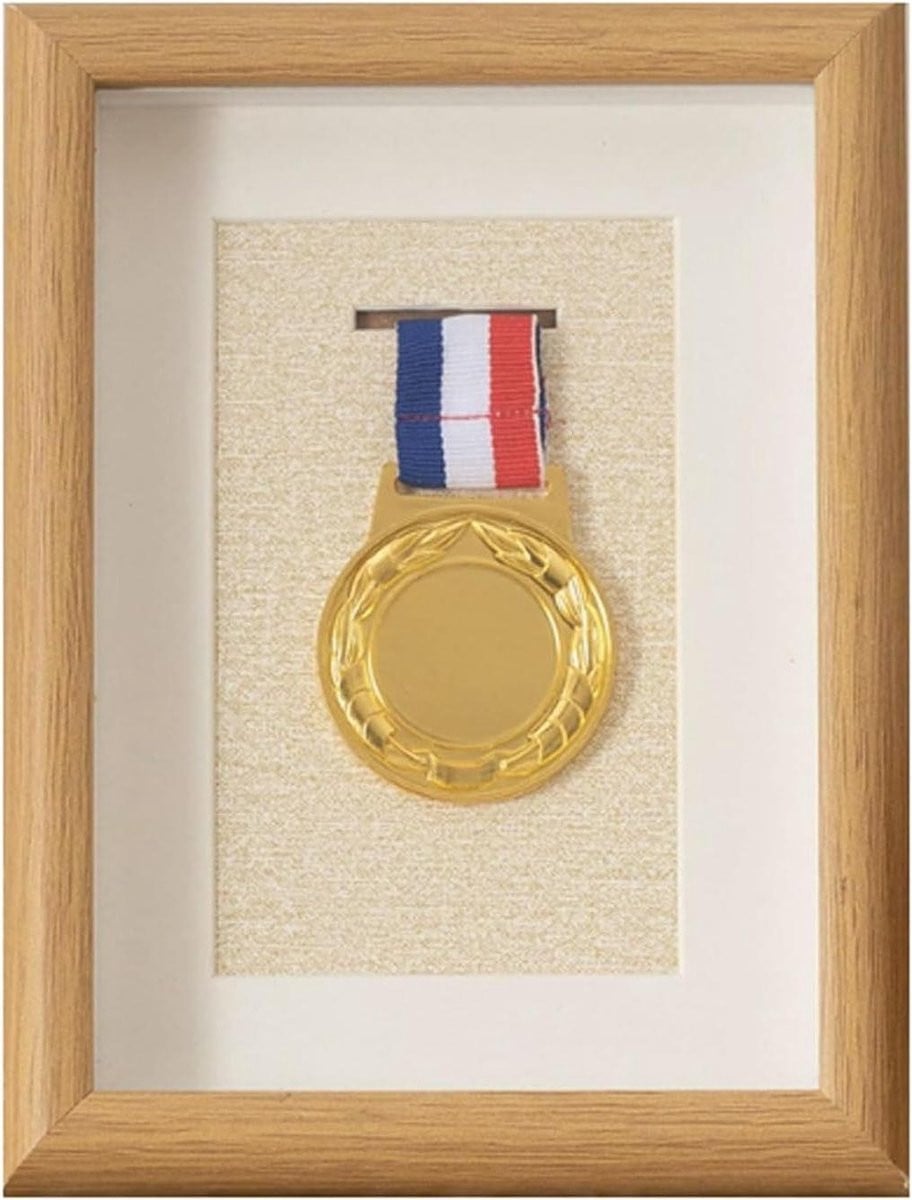 Houten Medailles Display Frame Herinneringsbox voor Awards in Houtkleur