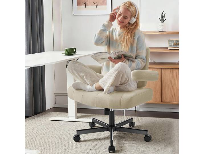 Chaise Vigosit Criss Cross, siège moderne en tissu anti-dérapant avec coussin confortable pour le bureau
