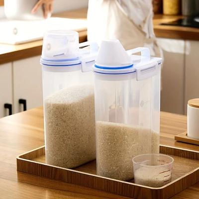 Inspire Select Large Capacity Airtight Cereal Storage Container Rice Dispenser, Dog Food Storage Bin & Moisture Proof Kitchen Organiz 2 Pcs
