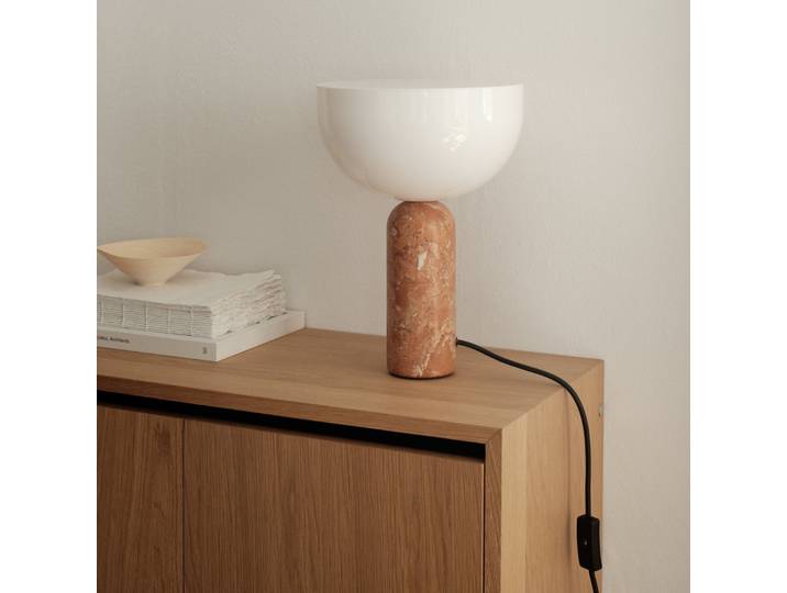Kizu Tischleuchte Small Red - New Works Kizu Small - Wohnzimmer - Design - Marmor - Mit Schirm