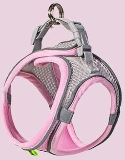 Uplift Essentials Breathable Air Mesh Reflective Harness & Leash Set pink xs