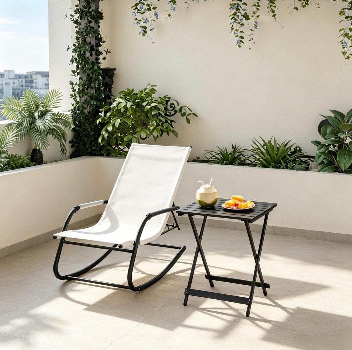 REDOM Picknicktafel - Opklapbaar - Aluminium - Zwart - B/D/H: 50,5 x 46,5 x 60 cm