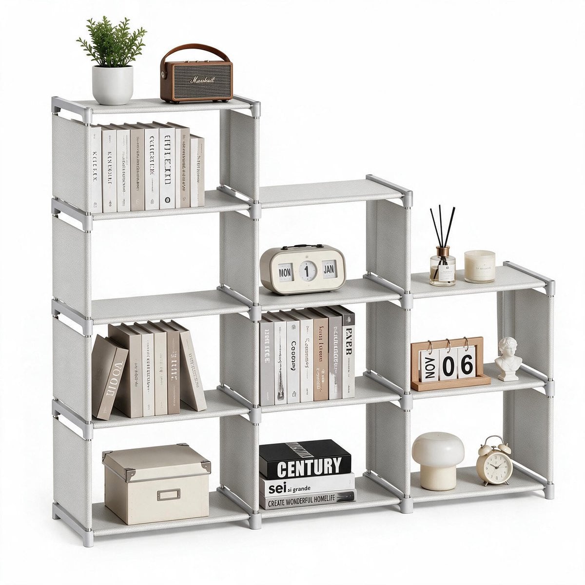 Arvioo Trapezium Boekenkast Wit - Modulair Opbergrek