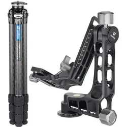 Leofoto LS-324CEX+PG-1 CNC-Stativ mit Nivelliersockel (Carbon), Stativ, Schwarz