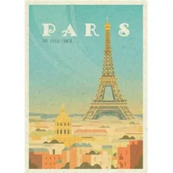 POSTER Paris Stadtfarben A4 Rahmenlos