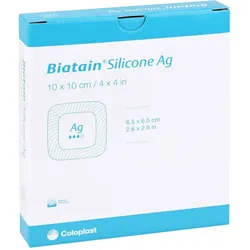 Biatain Silicone Ag Schaumverband 10x10 cm