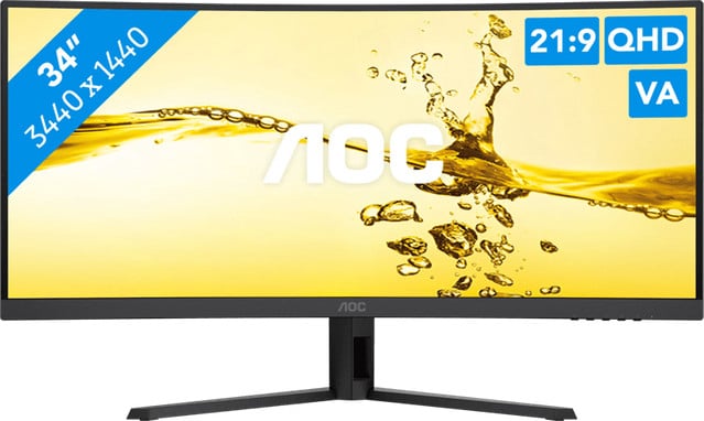AOC CU34B3E Curved QHD 1440p Monitor