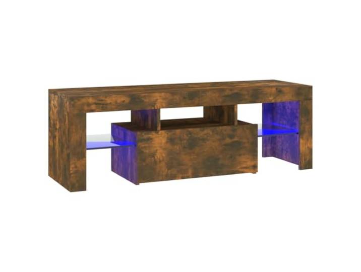 vidaXL TV Schrank mit LED-Leuchten Lowboard TV Möbel Tisch Sideboard Fernsehtisch Fernsehschrank HiFi-Schrank Räuchereiche 120x35x40cm
